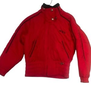 Vintage FERA Ladies Red Ski Snowboard Winter Jacket Coat Sz 6 Lined Fleece Neck